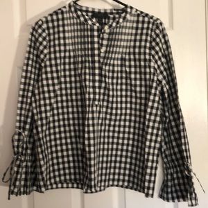 J Crew Black and white gingham 100% cotton shirt.